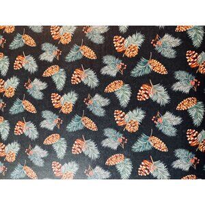 Hallmark Wrapping Paper Christmas Winter Pinecones Dark Green Nature 40 sq ft